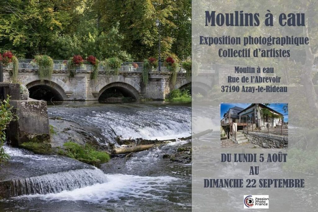 Expositions photographiques individuelles ou collectives 
Exposition "moulins à eau" à Azay le Rideau