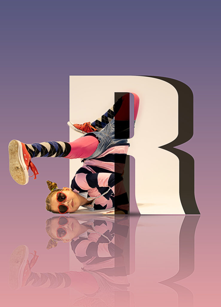 création lettre 3D - hip hop - couleur bleue et rose