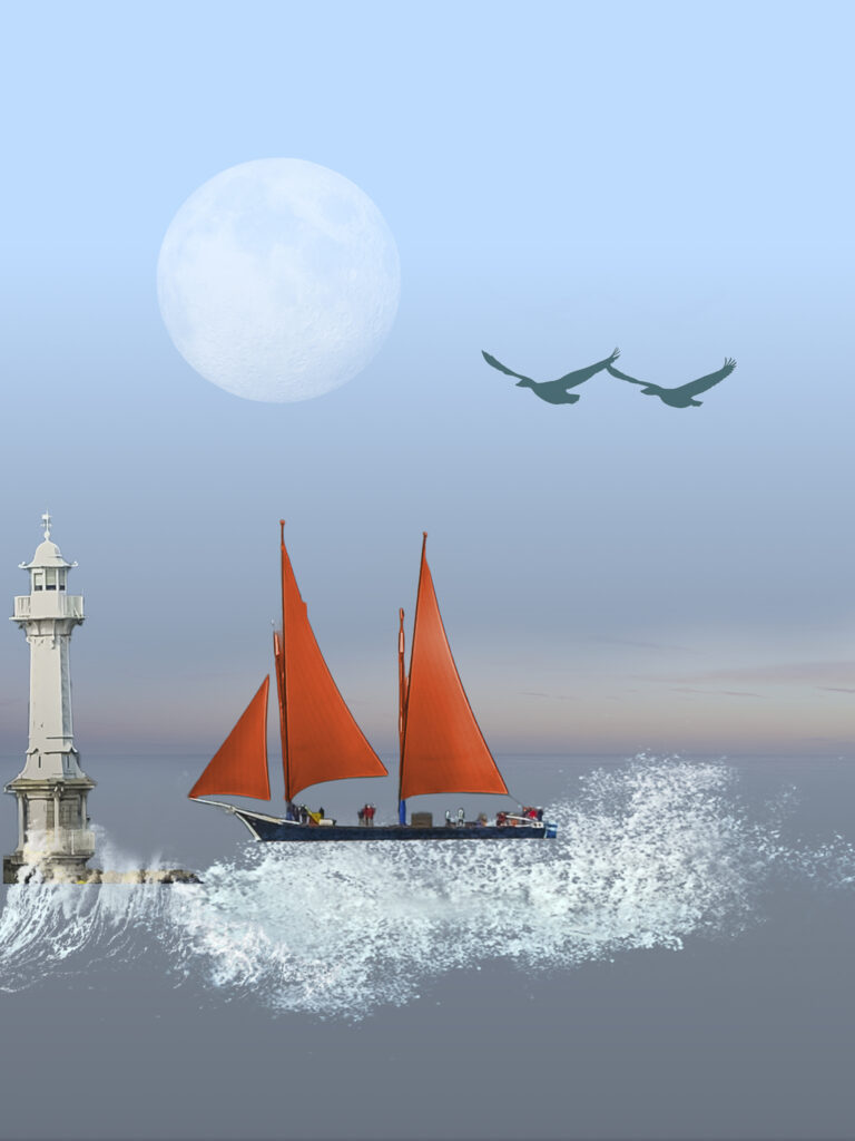 Photomontage artistique surréaliste pour illustration conceptuelle moderne