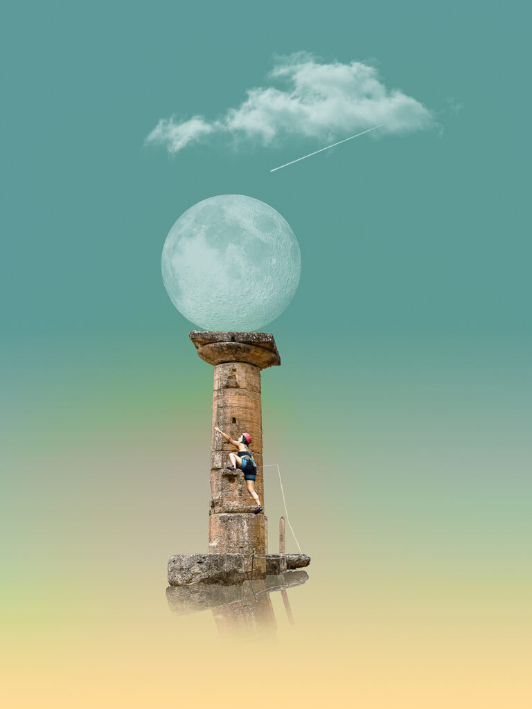 Photomontage artistique surréaliste pour illustration conceptuelle moderne
